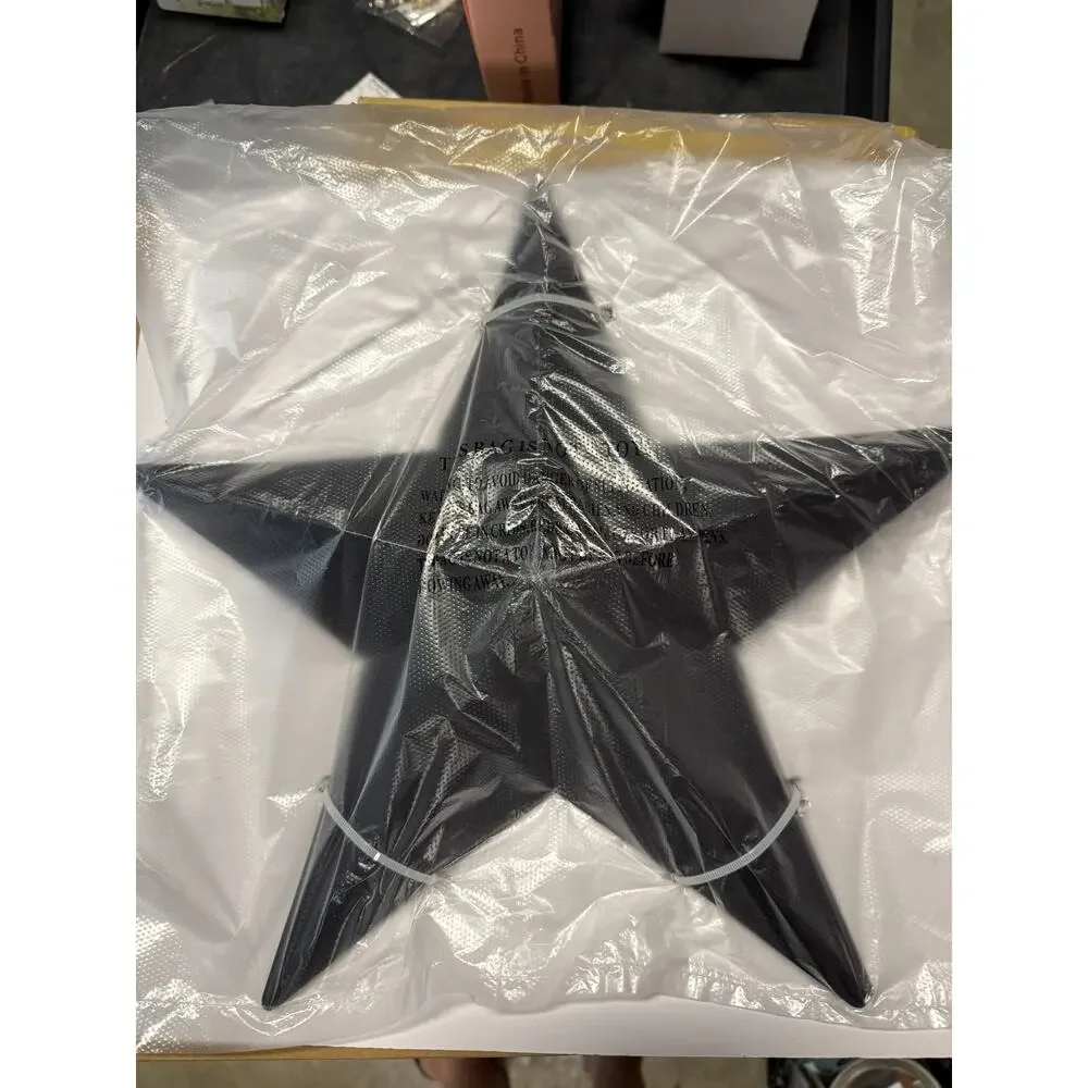 Black Barn Star Wall Decor, Iron Stars for Outside Rustic Western 2PC NEW 15.5”
